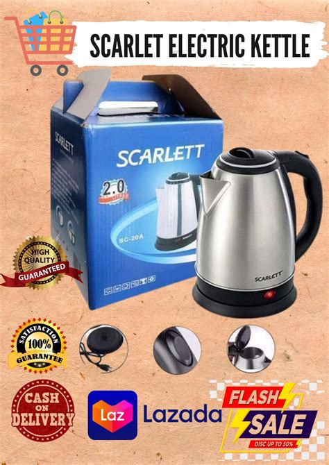 Scarlet Stainless Steel Electric Heat Kettle Liters Lazada Ph