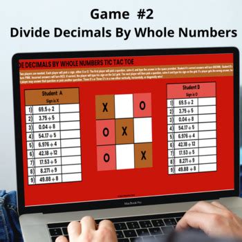 Dividing Decimals Digital And Print Tic Tac Toe Game By Abaco Education