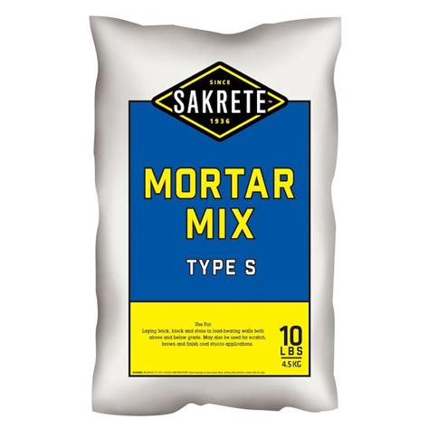 Sakrete Pre Blended 10 Lb Gray Type S Mortar Mix In The Mortar Mix Department At