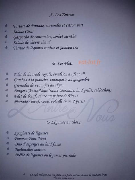 L Antre Nous à Montargis menu et photos