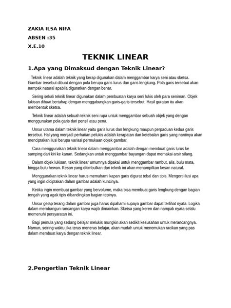 teknik linear panduan dasar menggambar