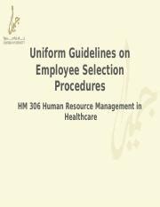 Uniform Guidelines On Employee Selection Procedures Pptx Uniform