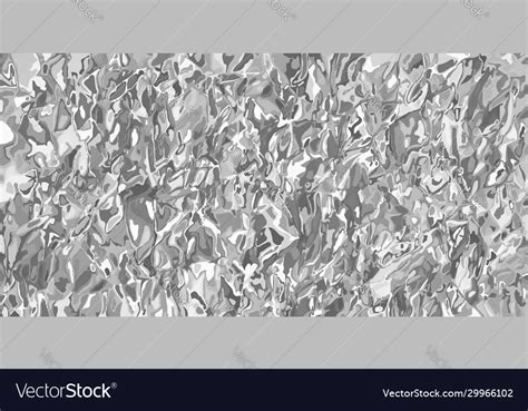 Crumpled Silver Foil Sheet Texture Wrinkled Metal Vector Image