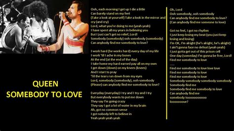 Queen Somebody To Love Karaoke Lower Key Youtube