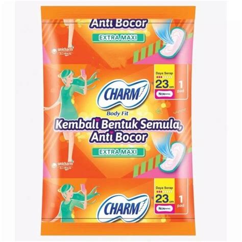 Jual Pembalut Charm Body Fit Extra Maxi Non Wing Renceng Isi 10