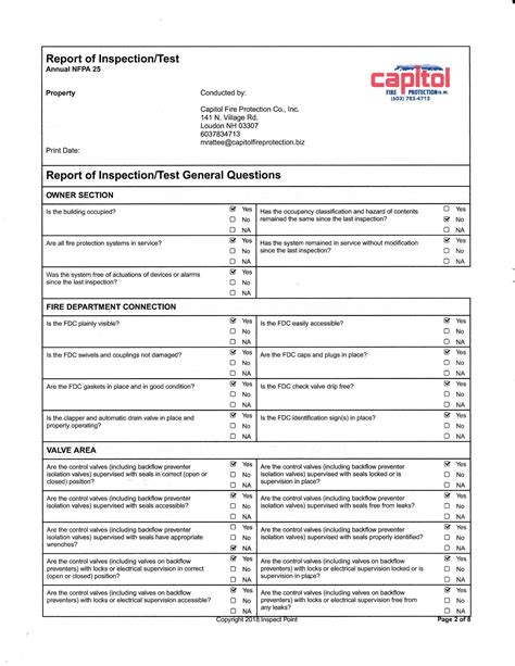 Nfpa Build Monthly Inspection Forms Nfpa Build Monthly Inspection