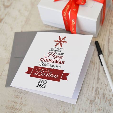 Personalised Christmas Tree Card Pack