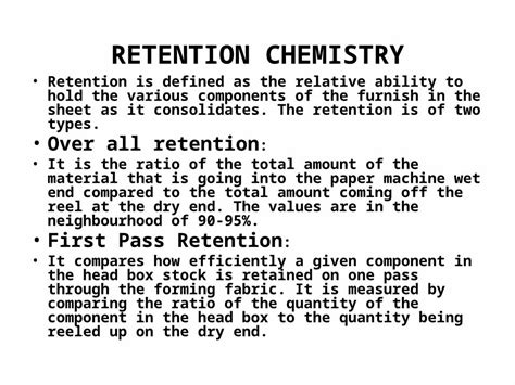 Ppt Retention Chemistry Ppt Dokumen Tips