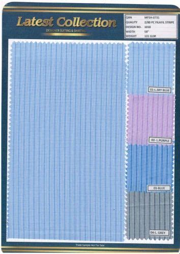 Poly Cotton Filafil Stripe Shirting Fabric At Rs Meter In