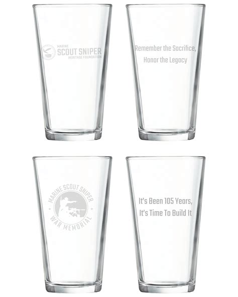 Scout Sniper Heritage Foundation Glass Pint Glass — Custom Creations By Carlson Llc