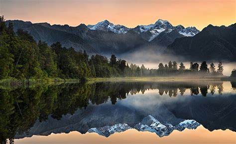 X Nature Landscape Forest Fall Morning Lake Sunrise Reflection