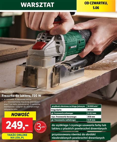 Frezarka do lakieru 720 w Parkside - cena - promocje - opinie - sklep