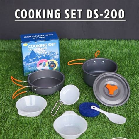 Jual Alat Masak Cooking Set Nesting Ds 200 Praktis Berkemah Mendaki