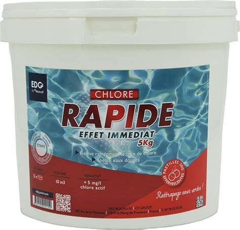 Chlore Rapide Choc Piscine Pastilles 20g Seau 5kg Effet