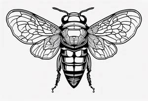 Neo Traditional Cicada Tattoo Idea TattoosAI