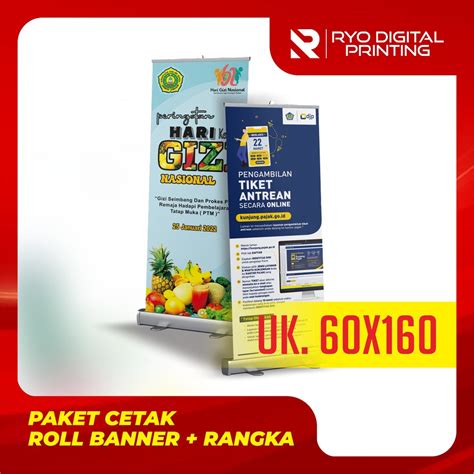 Jual Paket Cetak Roll Banner Rangka Ukuran 60x160cm Shopee Indonesia