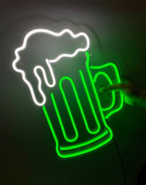 Beer Mug Wall Neon Decor Custom Bedroom Led Neon Sign Beer Mug Etsy