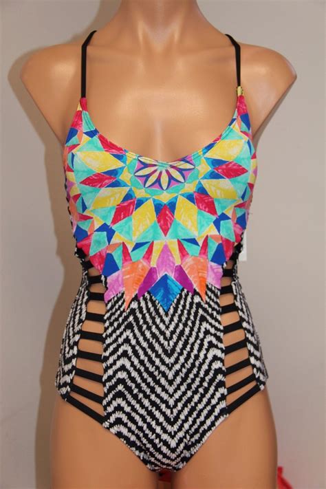 NWT Bar III Swimsuit Bikini One 1 Piece Size XS Feathered Daze EBay