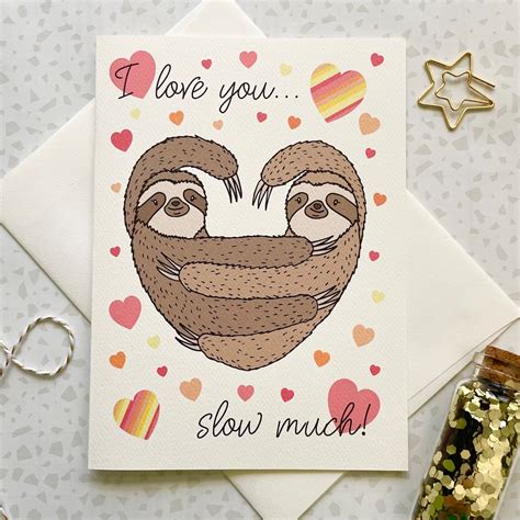 Sloth Love Card Valentines Day Sloth Card Pun Card Love Card Same