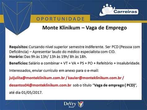 Fanor Carreiras Vaga De Emprego Pcd