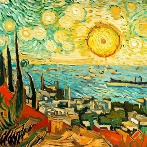 Van Gogh Style Painting Of Haifa Landscape On Craiyon