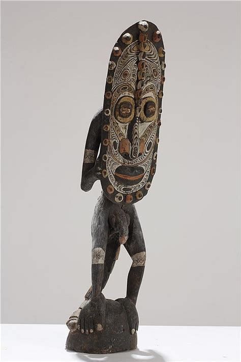 Lot Large Male Ancestor Spirit Figure Palambai Village Iatmul People