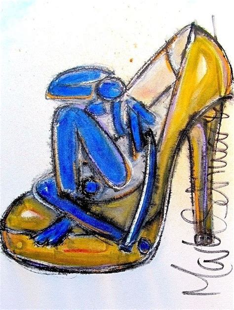 Hand Made High Heeled Art Mark Schwartz Paintings Of Shoes By High