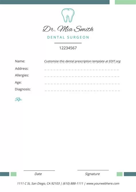 Customize A Printable Doctor Prescription Template