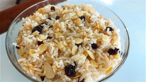 Arroz Especial Amêndoas e Uvas Passas Para Qualquer Comemoração em