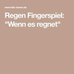 Wenn Es Regnet Fingerspiel Zum Wetter Fingerspiele Knete F R Kinder