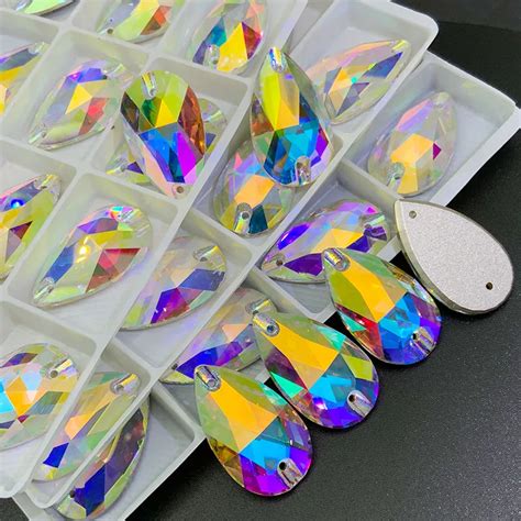 Factory Wholesale Sew On Rhinestone Glass Strass K9 Sew On Stones Drop