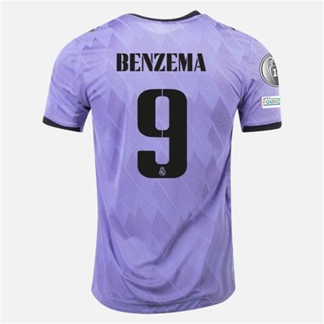 Maillots Football Real Madrid Karim Benzema 9 Extérieur 2022 2023