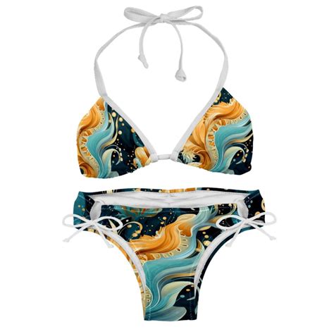 Sea Slug Detachable Sponge Adjustable Strap Bikini Set Two Pack