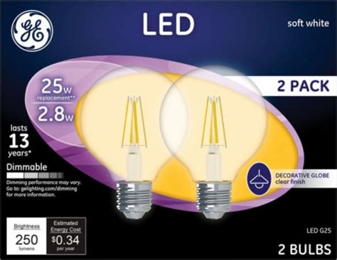 Ge G25 E26 Medium Led Bulb Soft White 25 Watt Equivalence 2 Pk Total Qty 1 Count Of 1