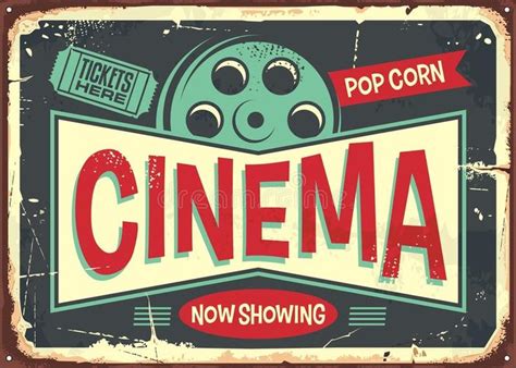 Cinema Retro Decorative Sign Layout Vector Illustration Cinema Ramar