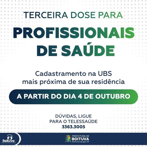 Terceira Dose Para Profissionais De Sa De Prefeitura De Boituva