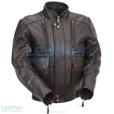 Biker Naked Leather Jacket With Side Stretch Panels Biker Leather