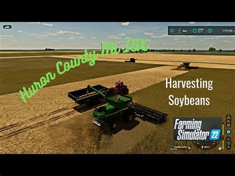 FS22 Huron County MI 16X Harvesting A Large Field Using Courseplay ...