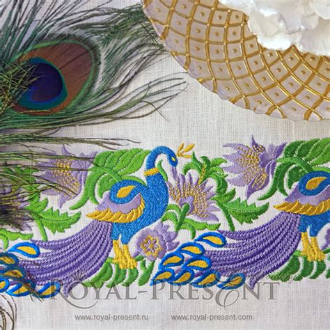 Peacock border | Royal Present Embroidery