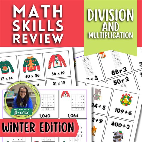 Division And Multi Digit Multiplication Task Cards Winter Edition