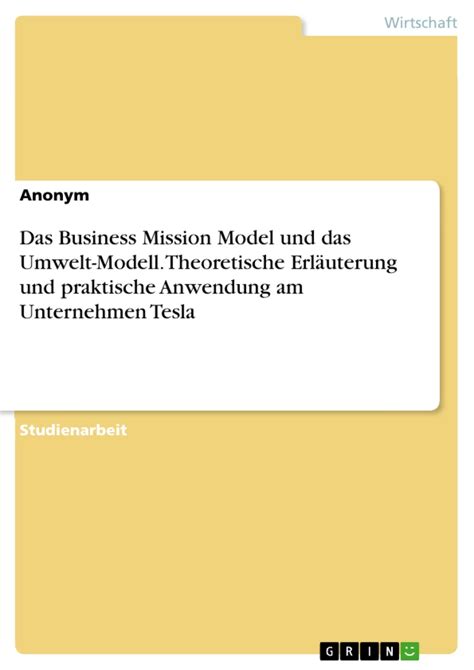 Das Business Mission Model Und Das Umwelt Modell Theoretische