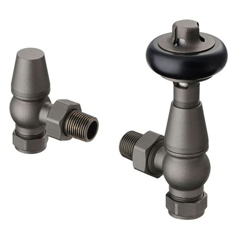 Terma Traditional Pewter Angled Thermostatic Radiator Valves Radiator