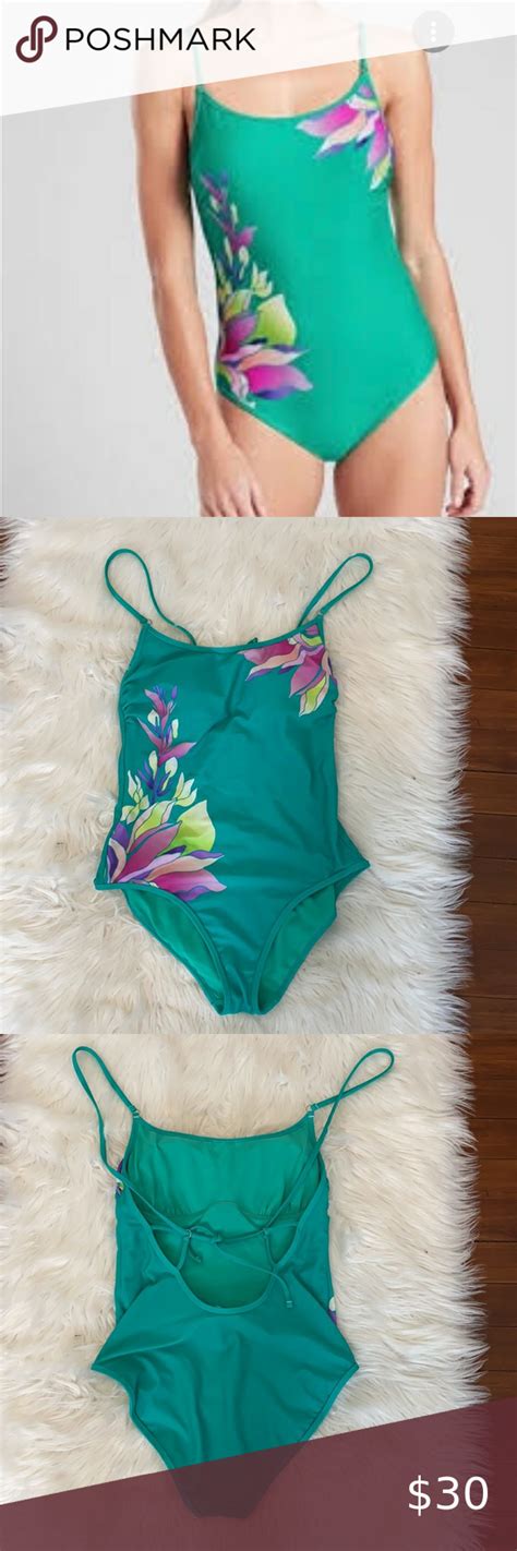 Athleta Green Floral One Piece Swimsuit In 2022 Floral One Piece Swimsuit One Piece Floral