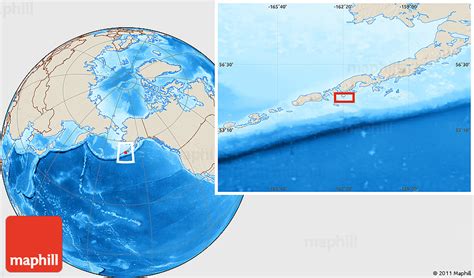 Shaded Relief Location Map Of The Area Around 54° 48 50 N 162° 16 30 W