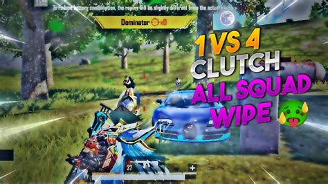 1 Vs 4 Clutch Video All Squad Wipe Bgmi Clutch Video Pubg Mobile