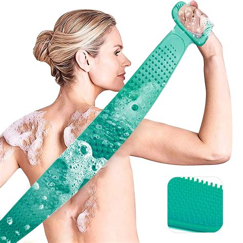 Swtroom Back Scrubber For Shower 30inch Bath Body Brush Silicone Back Brush Extra Long