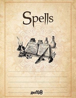 Book Of Spells Divider Pages Spells Book Of Shadows Witch Spell