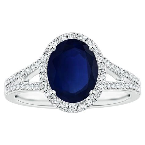 Customizable Angara Gia Certified Natural Round Blue Sapphire Ring In