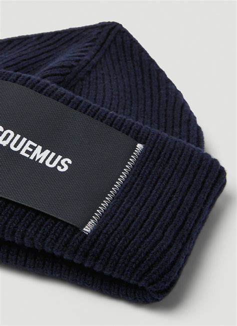 Le Bonnet Beanie Hat In Navy Blue Jacquemus