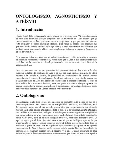 Pdf Ontologismo Agnosticismo Y Ate Smo Dokumen Tips